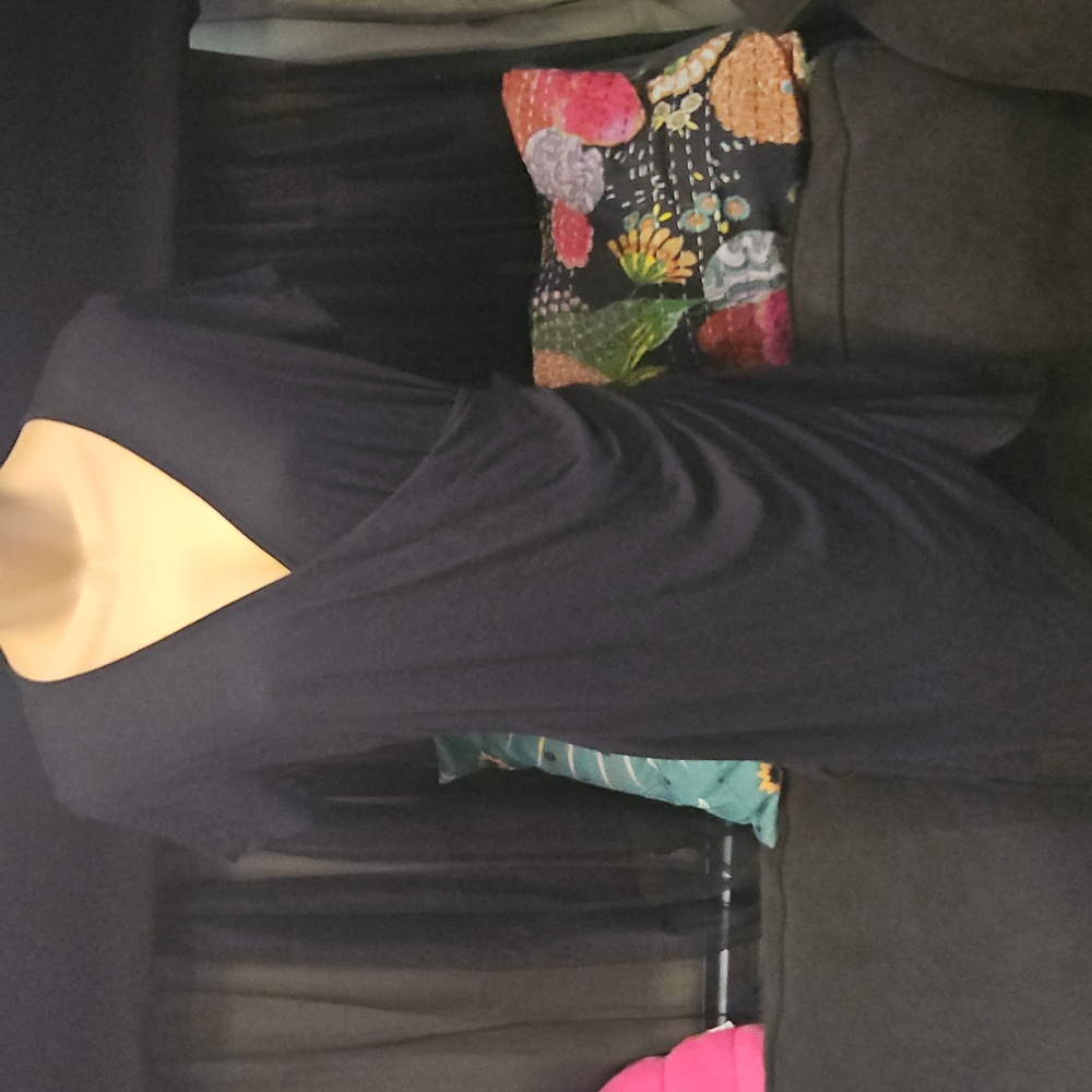 Papaya Asymmetrical Black Dress